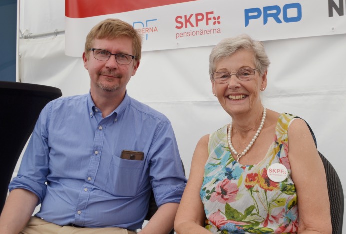 Markus Jäntti, SU, och Berit Bölander, SKPF Pensionärerna. Markus Jäntti, SU, och Berit Bölander, SKPF Pensionärerna.