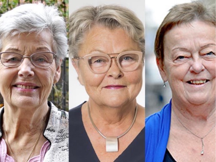 Berit Bölander, ordförande i SKPF Pensionärerna, Eva Eriksson, förbundsordförande i SPF Seniorerna, och Christina Tallberg, ordförande i PRO.