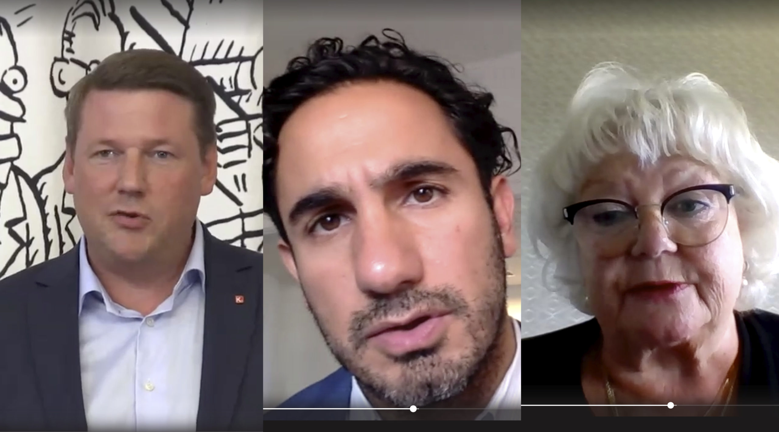 Tobias Baudin, Ardalan Shekarabi och Liza Di Paolo Sandberg diskuterade kommunalarnas pensioner. Tobias Baudin, Ardalan Shekarabi och Liza Di Paolo Sandberg diskuterade kommunalarnas pensioner.